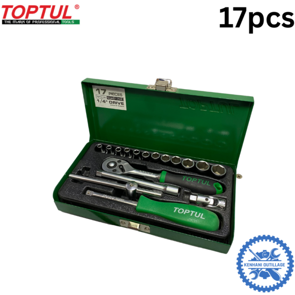 CAISSE A OUTIL TOPTUL 1/4" 17pcs