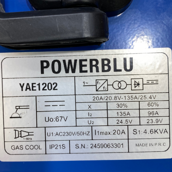 POSTE A SOUDER POWERBLU 135 A – Image 4