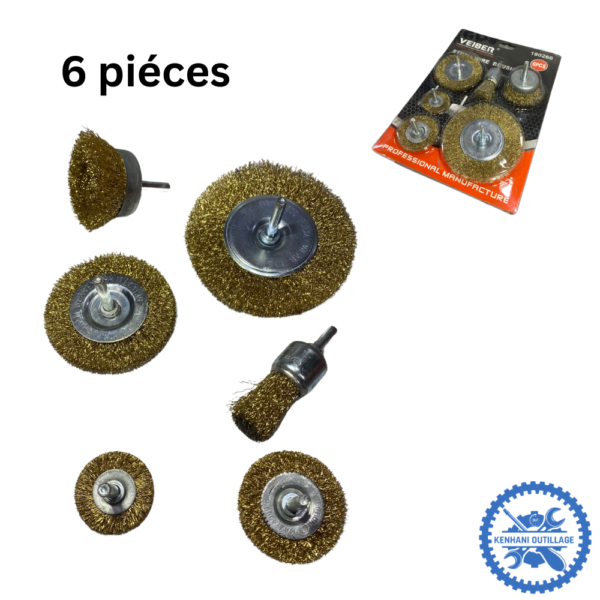 JEUX DE BROSSE METALIQUE 6PCS